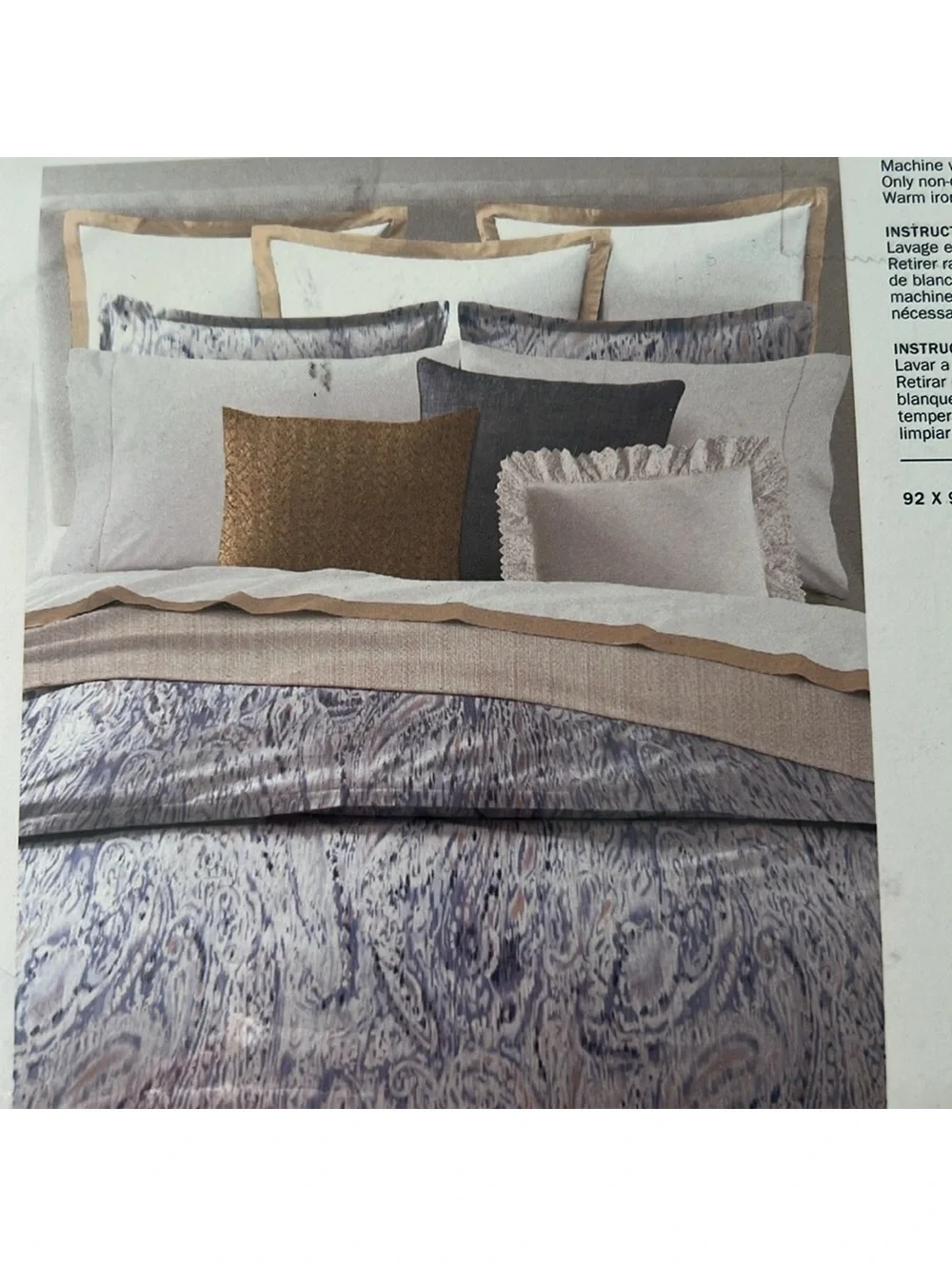Ralph Lauren Lorelai Cotton Sateen Queen Duvet Cover in Periwinkle, NEW w/Tag